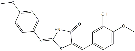 5-(3-hydroxy-4-methoxybenzylidene)-2-[(4-methoxyphenyl)imino]-1,3-thiazolidin-4-one