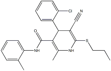 4-(2-chlorophenyl)-5-cyano-2-methyl-N-(2-methylphenyl)-6-(propylsulfanyl)-1,4-dihydro-3-pyridinecarboxamide