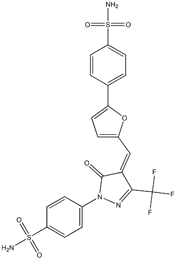 4-(5-{[1-[4-(aminosulfonyl)phenyl]-5-oxo-3-(trifluoromethyl)-1,5-dihydro-4H-pyrazol-4-ylidene]methyl}-2-furyl)benzenesulfonamide