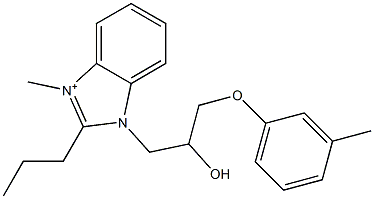 3-[2-hydroxy-3-(3-methylphenoxy)propyl]-1-methyl-2-propyl-3H-benzimidazol-1-ium