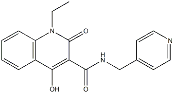 1-ethyl-4-hydroxy-2-oxo-N-(pyridin-4-ylmethyl)-1,2-dihydroquinoline-3-carboxamide,,结构式