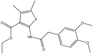 ethyl 2-{[(3,4-dimethoxyphenyl)acetyl]amino}-4,5-dimethyl-3-thiophenecarboxylate Structure