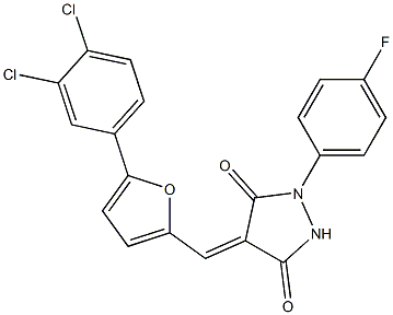 4-{[5-(3,4-dichlorophenyl)-2-furyl]methylene}-1-(4-fluorophenyl)-3,5-pyrazolidinedione Structure