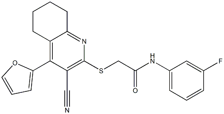  2-{[3-cyano-4-(2-furyl)-5,6,7,8-tetrahydro-2-quinolinyl]sulfanyl}-N-(3-fluorophenyl)acetamide