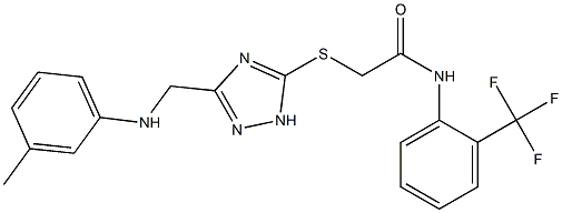 2-{[3-(3-toluidinomethyl)-1H-1,2,4-triazol-5-yl]sulfanyl}-N-[2-(trifluoromethyl)phenyl]acetamide Structure