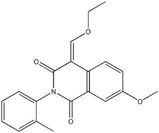 4-(ethoxymethylene)-7-methoxy-2-(2-methylphenyl)-1,3(2H,4H)-isoquinolinedione Structure