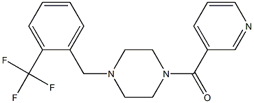 1-(3-pyridinylcarbonyl)-4-[2-(trifluoromethyl)benzyl]piperazine 化学構造式
