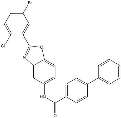 N-[2-(5-bromo-2-chlorophenyl)-1,3-benzoxazol-5-yl][1,1'-biphenyl]-4-carboxamide Structure