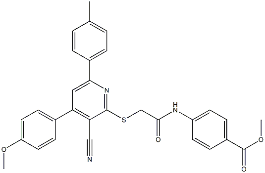  methyl 4-[({[3-cyano-4-(4-methoxyphenyl)-6-(4-methylphenyl)-2-pyridinyl]sulfanyl}acetyl)amino]benzoate