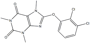 8-(2,3-dichlorophenoxy)-1,3,7-trimethyl-3,7-dihydro-1H-purine-2,6-dione Struktur