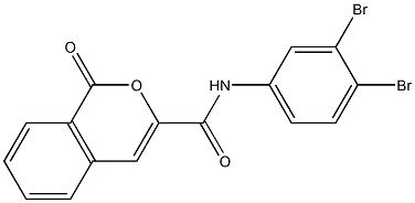 N-(3,4-dibromophenyl)-1-oxo-1H-isochromene-3-carboxamide Structure