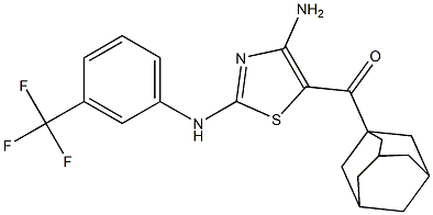 1-adamantyl{4-amino-2-[3-(trifluoromethyl)anilino]-1,3-thiazol-5-yl}methanone Struktur