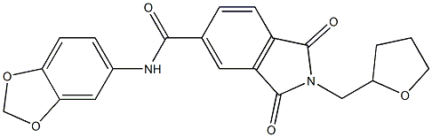 N-(1,3-benzodioxol-5-yl)-1,3-dioxo-2-(tetrahydro-2-furanylmethyl)-5-isoindolinecarboxamide Structure