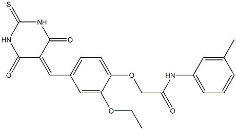 2-{4-[(4,6-dioxo-2-thioxotetrahydro-5(2H)-pyrimidinylidene)methyl]-2-ethoxyphenoxy}-N-(3-methylphenyl)acetamide