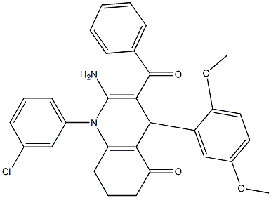 2-amino-3-benzoyl-1-(3-chlorophenyl)-4-(2,5-dimethoxyphenyl)-4,6,7,8-tetrahydro-5(1H)-quinolinone