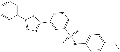 N-(4-methoxyphenyl)-3-(5-phenyl-1,3,4-oxadiazol-2-yl)benzenesulfonamide,,结构式