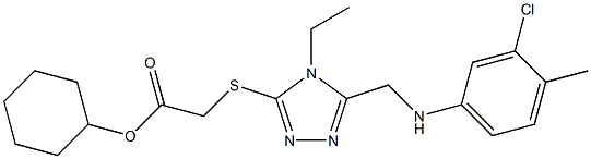 cyclohexyl [(5-{[(3-chloro-4-methylphenyl)amino]methyl}-4-ethyl-4H-1,2,4-triazol-3-yl)sulfanyl]acetate Structure