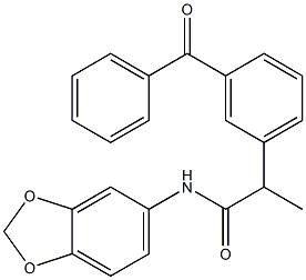 N-(1,3-benzodioxol-5-yl)-2-(3-benzoylphenyl)propanamide Struktur