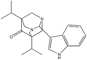 2-(1H-indol-3-yl)-5,7-diisopropyl-1,3-diazatricyclo[3.3.1.1~3,7~]decan-6-one Struktur