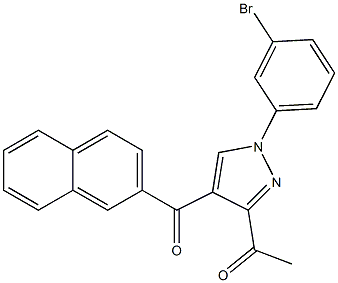 1-[1-(3-bromophenyl)-4-(2-naphthoyl)-1H-pyrazol-3-yl]ethanone Struktur