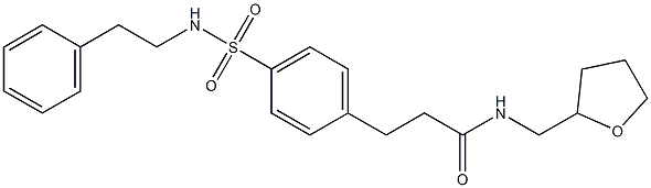 3-(4-{[(2-phenylethyl)amino]sulfonyl}phenyl)-N-(tetrahydro-2-furanylmethyl)propanamide 化学構造式
