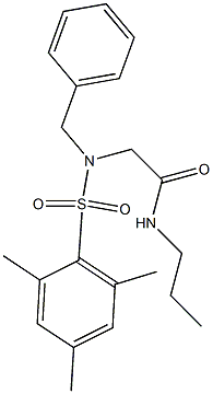 2-[benzyl(mesitylsulfonyl)amino]-N-propylacetamide,,结构式