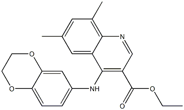 ethyl 4-(2,3-dihydro-1,4-benzodioxin-6-ylamino)-6,8-dimethyl-3-quinolinecarboxylate Struktur