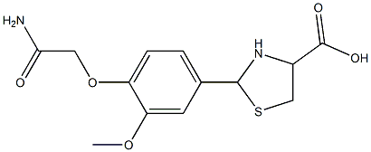 2-[4-(2-amino-2-oxoethoxy)-3-methoxyphenyl]-1,3-thiazolidine-4-carboxylic acid Structure