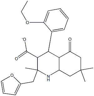 tetrahydro-2-furanylmethyl 4-(2-ethoxyphenyl)-2,7,7-trimethyl-5-oxo-1,4,5,6,7,8-hexahydro-3-quinolinecarboxylate,,结构式
