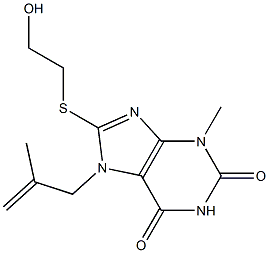 8-[(2-hydroxyethyl)sulfanyl]-3-methyl-7-(2-methyl-2-propenyl)-3,7-dihydro-1H-purine-2,6-dione Structure