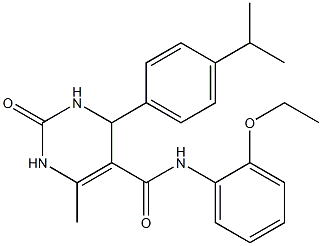 N-(2-ethoxyphenyl)-4-(4-isopropylphenyl)-6-methyl-2-oxo-1,2,3,4-tetrahydropyrimidine-5-carboxamide 化学構造式