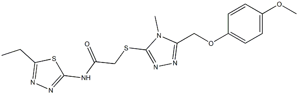 N-(5-ethyl-1,3,4-thiadiazol-2-yl)-2-({5-[(4-methoxyphenoxy)methyl]-4-methyl-4H-1,2,4-triazol-3-yl}sulfanyl)acetamide Structure