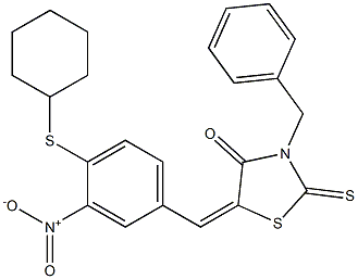 3-benzyl-5-{4-(cyclohexylsulfanyl)-3-nitrobenzylidene}-2-thioxo-1,3-thiazolidin-4-one|