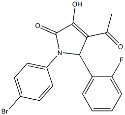 4-acetyl-1-(4-bromophenyl)-5-(2-fluorophenyl)-3-hydroxy-1,5-dihydro-2H-pyrrol-2-one 化学構造式