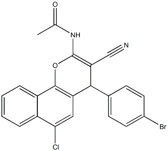 N-[4-(4-bromophenyl)-6-chloro-3-cyano-4H-benzo[h]chromen-2-yl]acetamide|