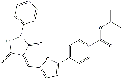 isopropyl 4-{5-[(3,5-dioxo-1-phenyl-4-pyrazolidinylidene)methyl]-2-furyl}benzoate Struktur