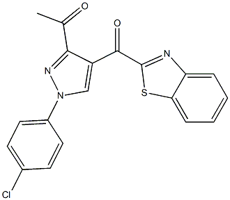 1-[4-(1,3-benzothiazol-2-ylcarbonyl)-1-(4-chlorophenyl)-1H-pyrazol-3-yl]ethanone