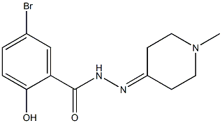5-bromo-2-hydroxy-N'-(1-methyl-4-piperidinylidene)benzohydrazide,,结构式