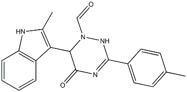 6-(2-methyl-1H-indol-3-yl)-3-(4-methylphenyl)-5-oxo-5,6-dihydro-1,2,4-triazine-1(2H)-carbaldehyde Struktur