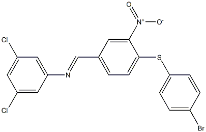 N-{4-[(4-bromophenyl)sulfanyl]-3-nitrobenzylidene}-3,5-dichloroaniline 化学構造式