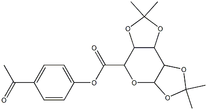 4-acetylphenyl 2,2,7,7-tetramethyltetrahydro-3aH-di[1,3]dioxolo[4,5-b:4,5-d]pyran-5-carboxylate 化学構造式