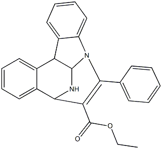 ethyl 9-phenyl-8,19-diazapentacyclo[9.6.2.0~2,7~.0~8,18~.0~12,17~]nonadeca-2,4,6,9,12,14,16-heptaene-10-carboxylate 化学構造式