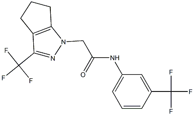 2-(3-(trifluoromethyl)-5,6-dihydrocyclopenta[c]pyrazol-1(4H)-yl)-N-[3-(trifluoromethyl)phenyl]acetamide Struktur