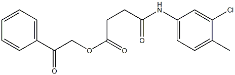 2-oxo-2-phenylethyl 4-(3-chloro-4-methylanilino)-4-oxobutanoate 化学構造式