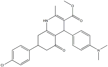 methyl 7-(4-chlorophenyl)-4-[4-(dimethylamino)phenyl]-2-methyl-5-oxo-1,4,5,6,7,8-hexahydro-3-quinolinecarboxylate Struktur