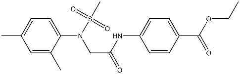 ethyl 4-({[2,4-dimethyl(methylsulfonyl)anilino]acetyl}amino)benzoate 化学構造式