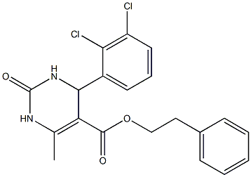 2-phenylethyl 4-(2,3-dichlorophenyl)-6-methyl-2-oxo-1,2,3,4-tetrahydro-5-pyrimidinecarboxylate Struktur