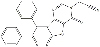 (8-oxo-3,4-diphenylpyrimido[4',5':4,5]thieno[2,3-c]pyridazin-7(8H)-yl)acetonitrile Structure