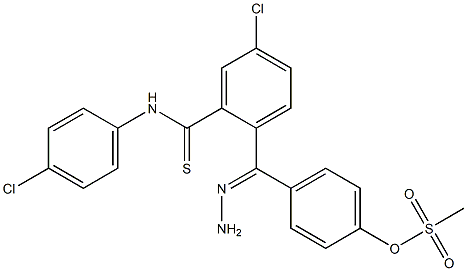4-{4-chloro[(4-chloroanilino)carbothioyl]benzohydrazonoyl}phenyl methanesulfonate Structure
