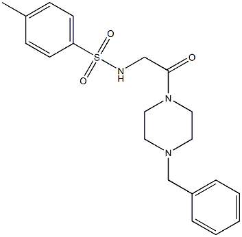 N-[2-(4-benzyl-1-piperazinyl)-2-oxoethyl]-4-methylbenzenesulfonamide 化学構造式